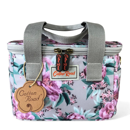 MINT GREEN PVC Cotton Road Lunch Box Cooler Bag with FLOWERS