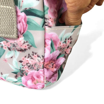 MINT GREEN PVC Cotton Road Lunch Box Cooler Bag with FLOWERS