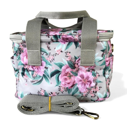 MINT GREEN PVC Cotton Road Lunch Box Cooler Bag with FLOWERS