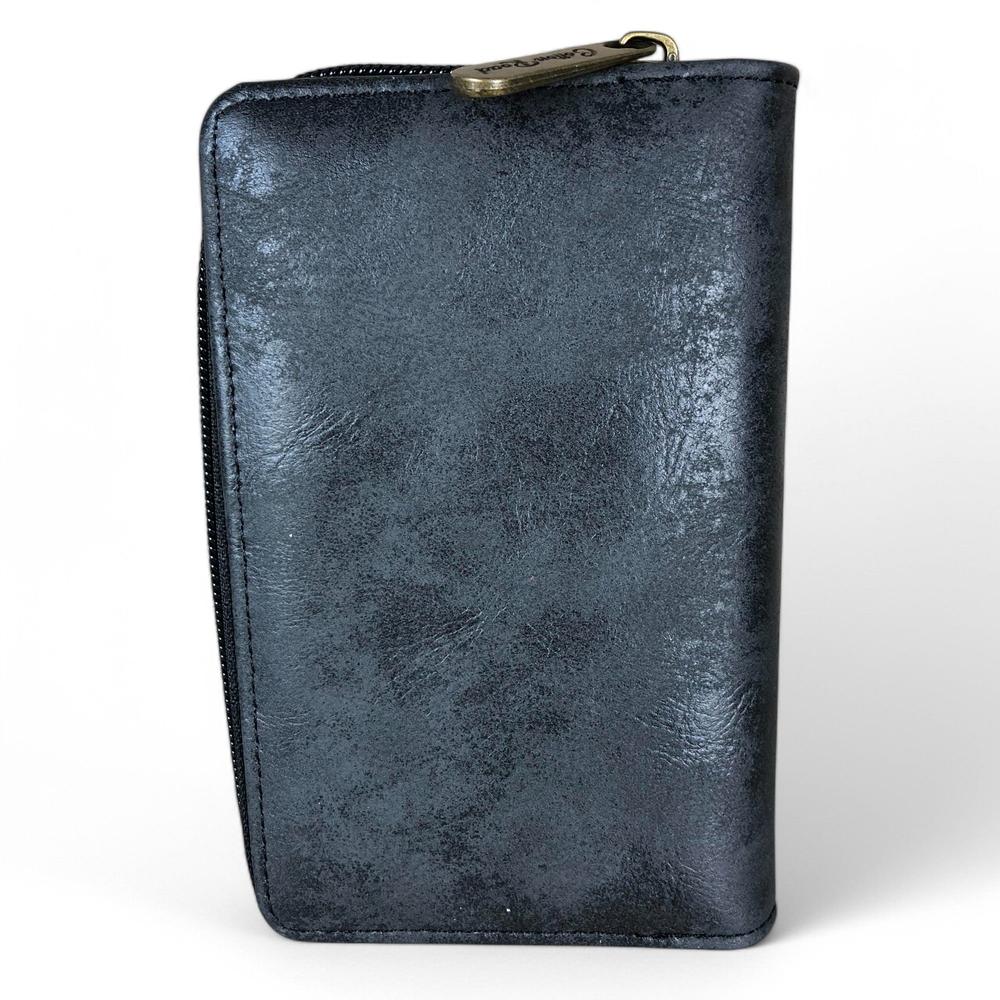 Medium BLACK PU Leather Cotton Road Wallet