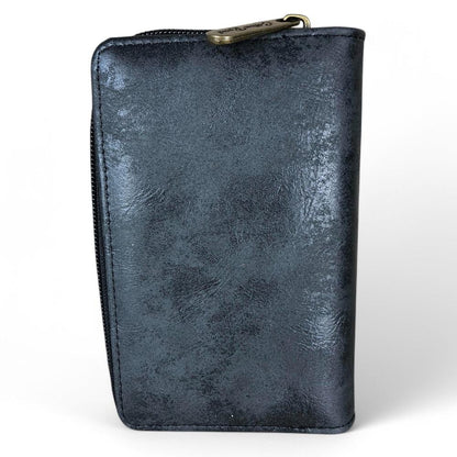 Medium BLACK PU Leather Cotton Road Wallet
