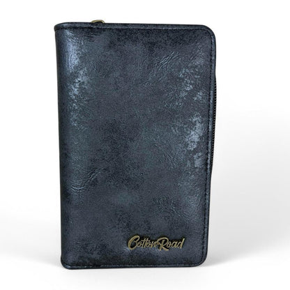 Medium BLACK PU Leather Cotton Road Wallet