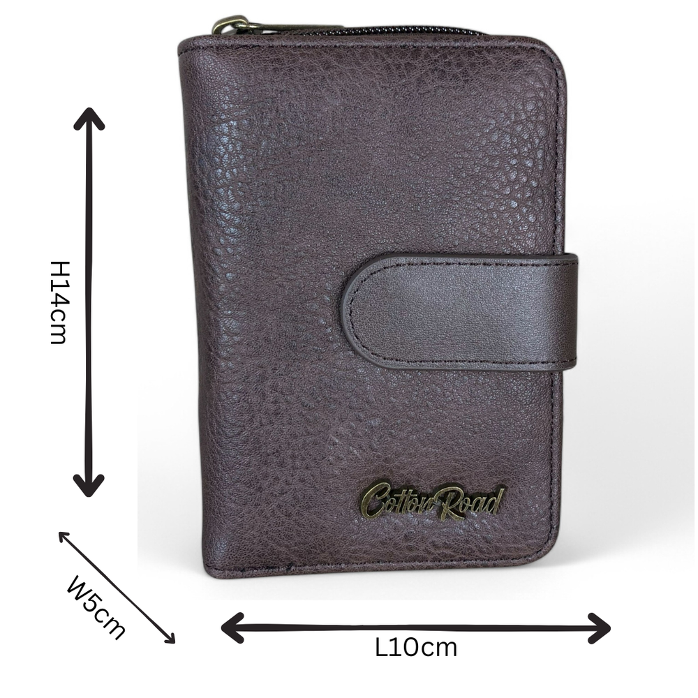 Medium BROWN Cotton Road PU Leather Wallet with CLIP
