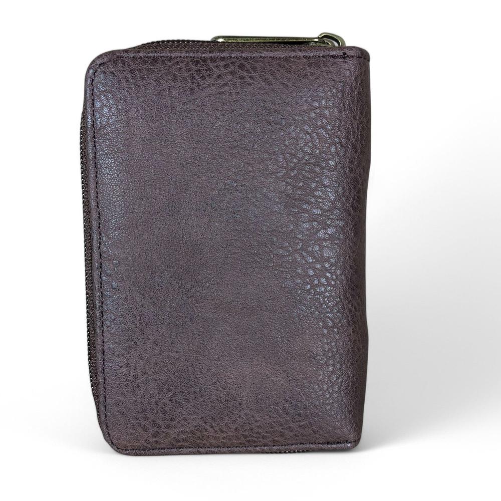 Medium BROWN Cotton Road PU Leather Wallet with CLIP