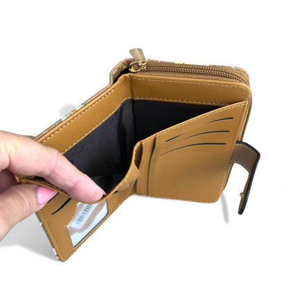 Medium BROWN FLORAL PU Leather Cotton Road Wallet