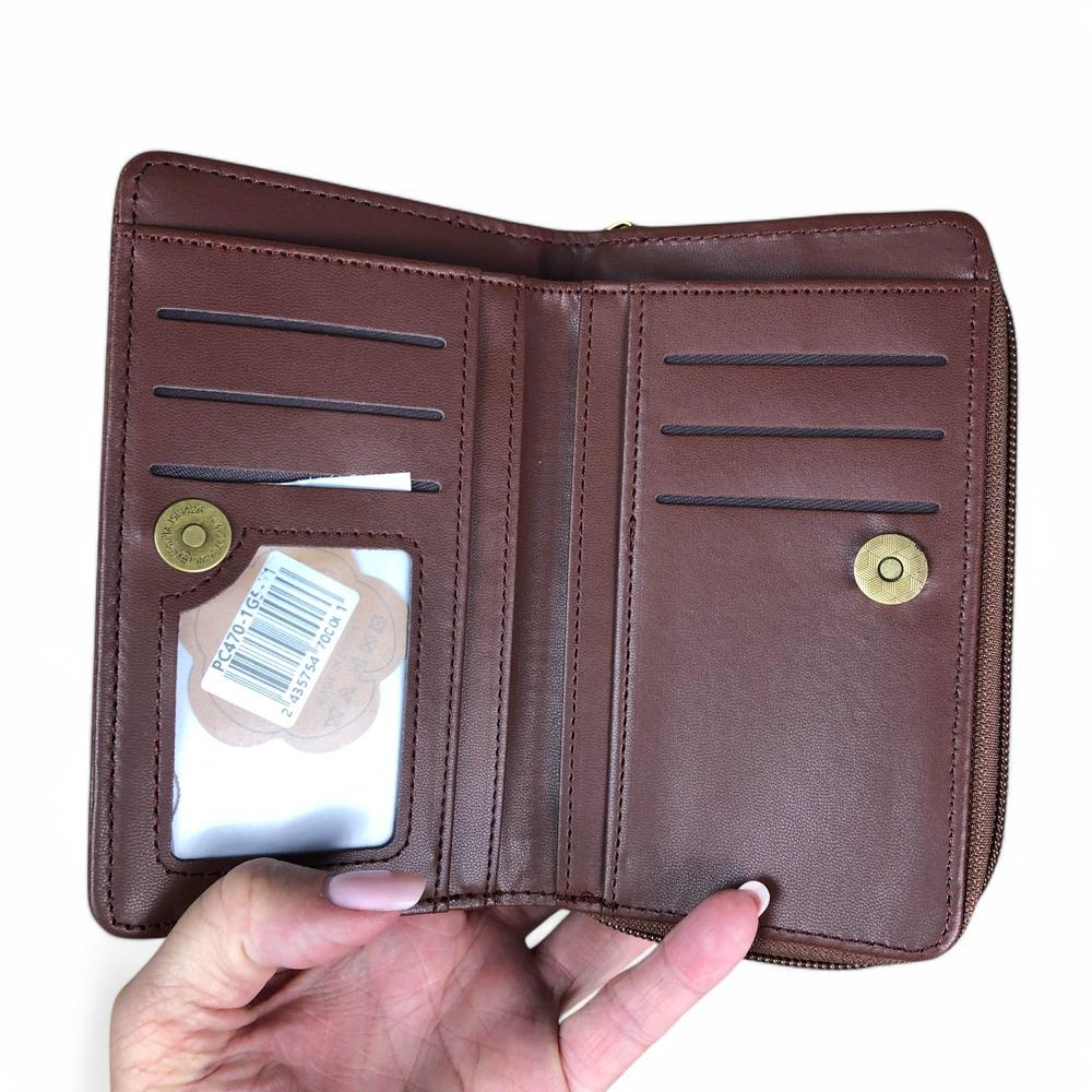 Medium BROWN PU Leather Cotton Road Wallet