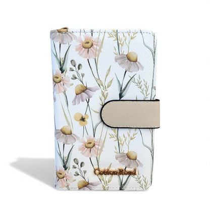 Medium IVORY FLORAL PU Leather Cotton Road Wallet
