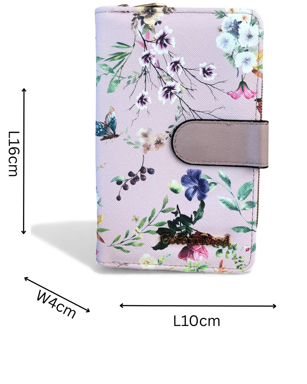 Medium PINK FLORAL PU Leather Cotton Road Wallet