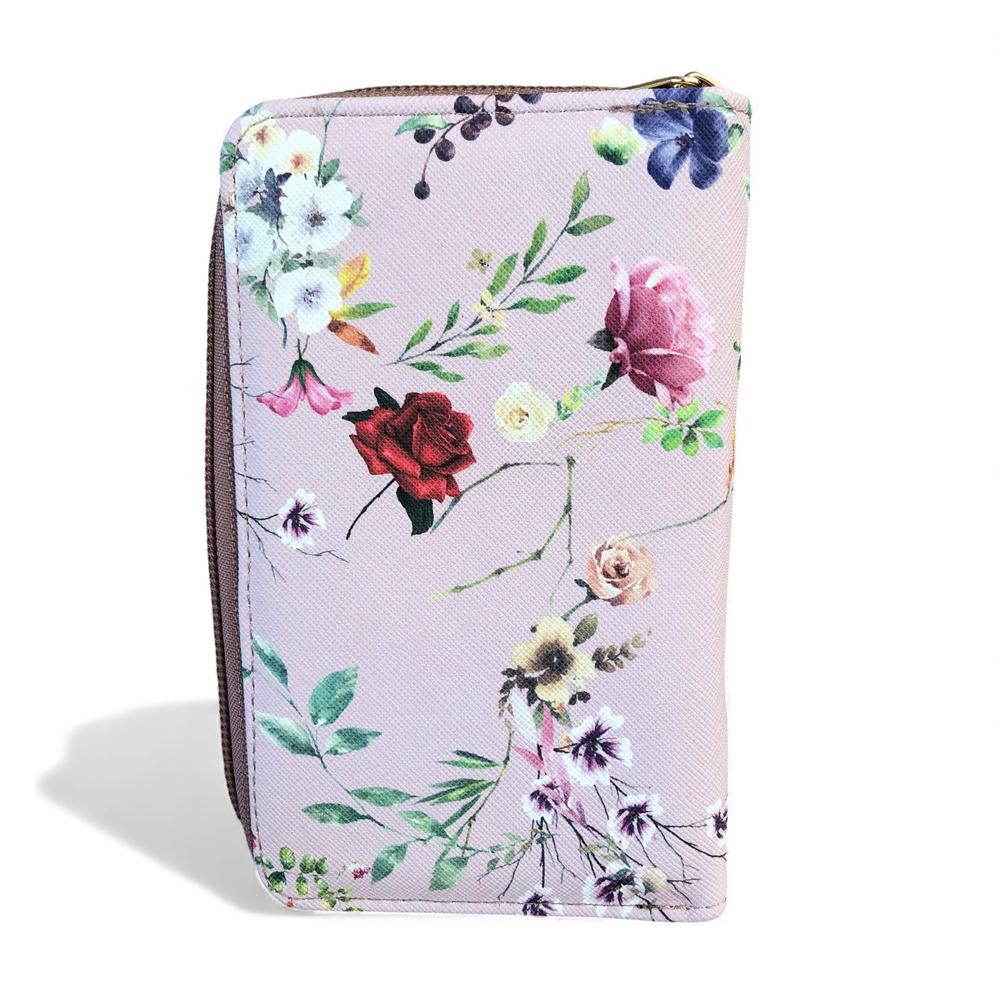 Medium PINK FLORAL PU Leather Cotton Road Wallet