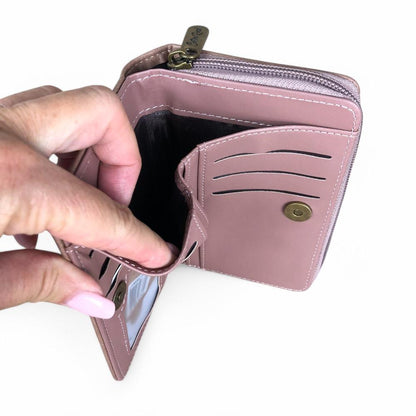 Medium PINK PU Leather Cotton Road Wallet