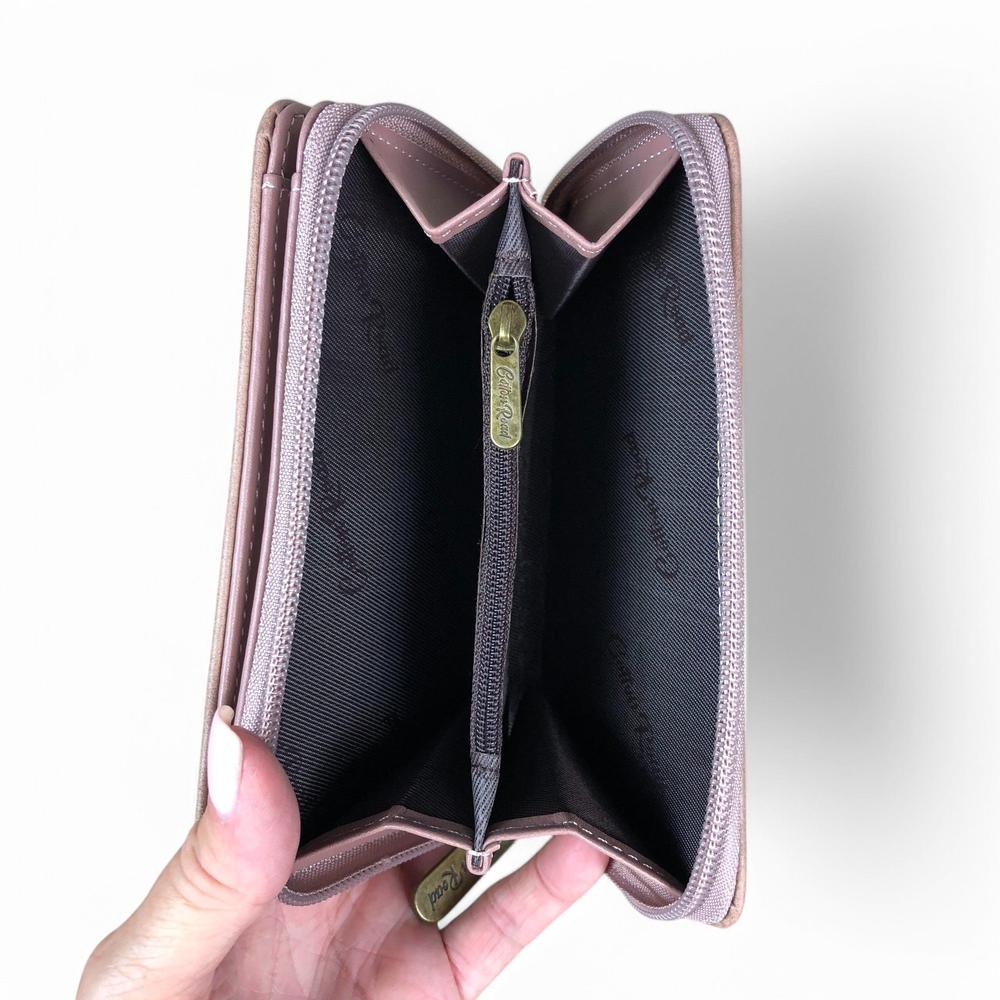 Medium PINK PU Leather Cotton Road Wallet