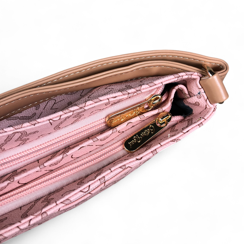 PINK Cotton Road BRANDED Synthetic Leather Sling Bag