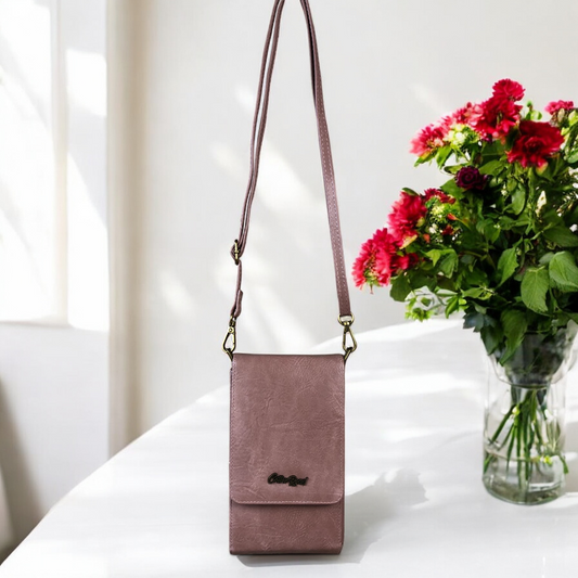 PINK Cotton Road PU Leather Cellphone Sling Bag/Wallet