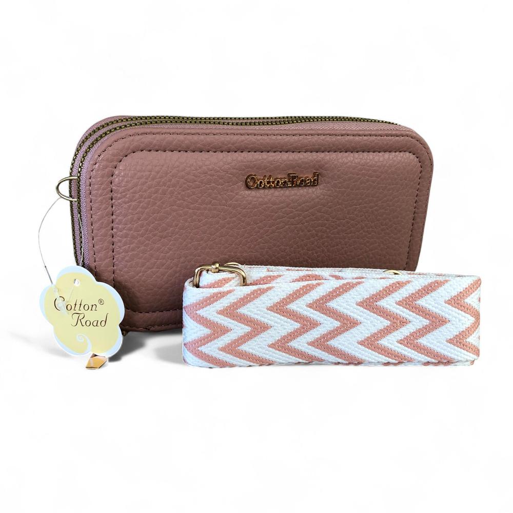 PINK Cotton Road PU Leather Cellphone Sling Wallet