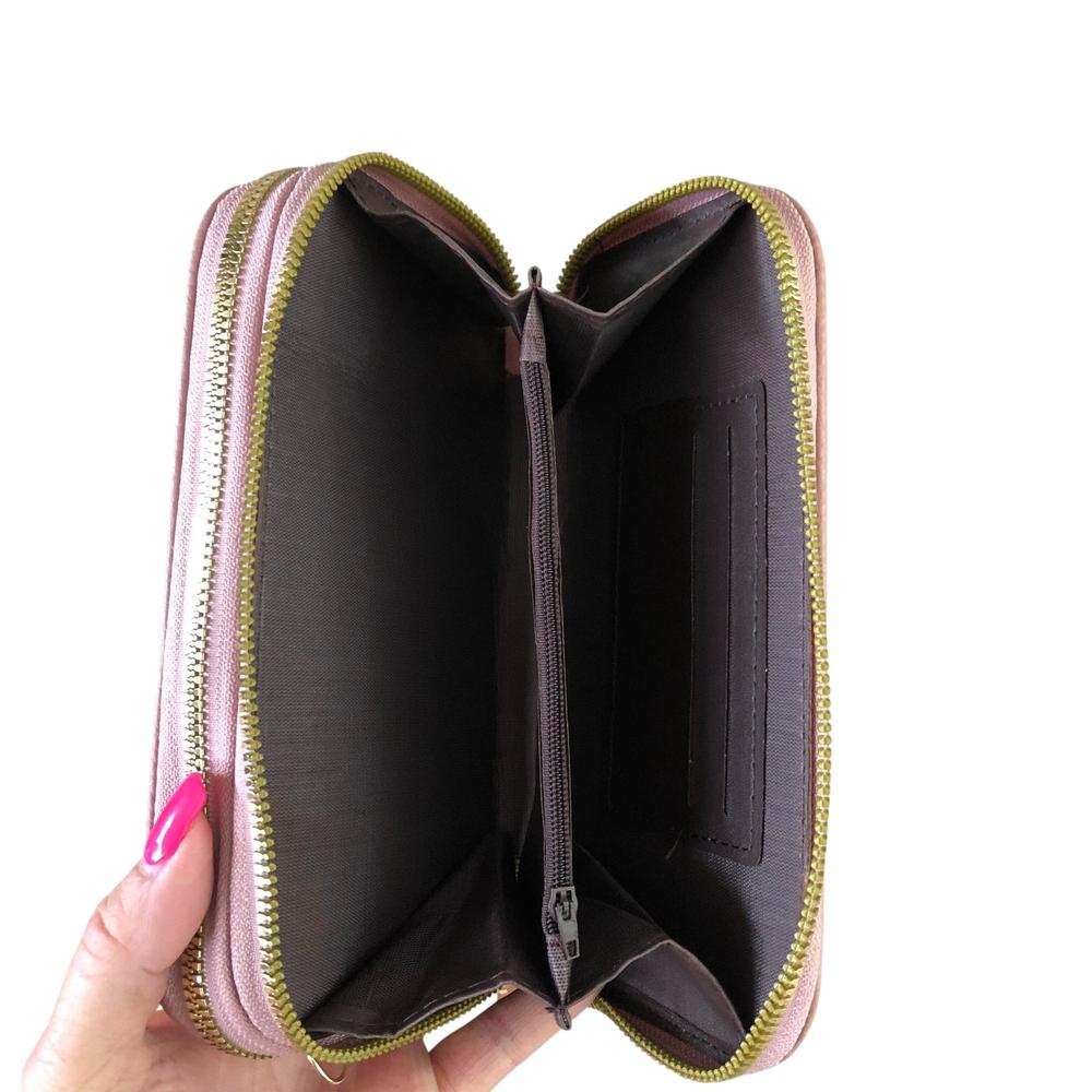 PINK Cotton Road PU Leather Cellphone Sling Wallet
