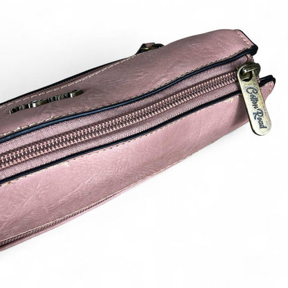 PINK Cotton Road PU Leather Sling Bag with FLORAL detailing