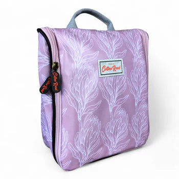 PINK PVC 4pce Cotton Road Vanity Toiletry Set with PROTEAS