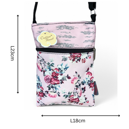PINK FLORAL Cotton Road Mini Canvas Sling Bag