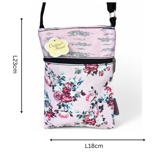 PINK FLORAL Cotton Road Mini Canvas Sling Bag