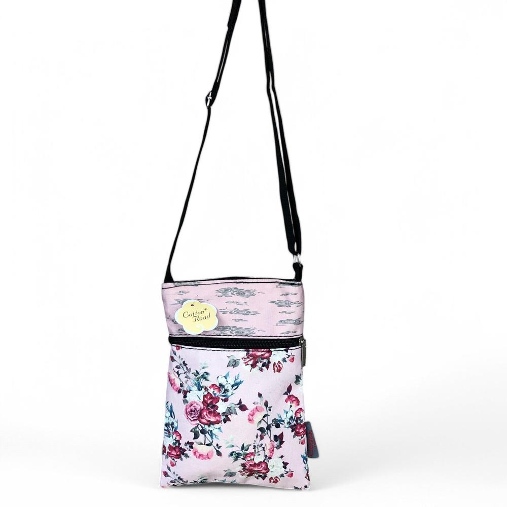 PINK FLORAL Cotton Road Mini Canvas Sling Bag