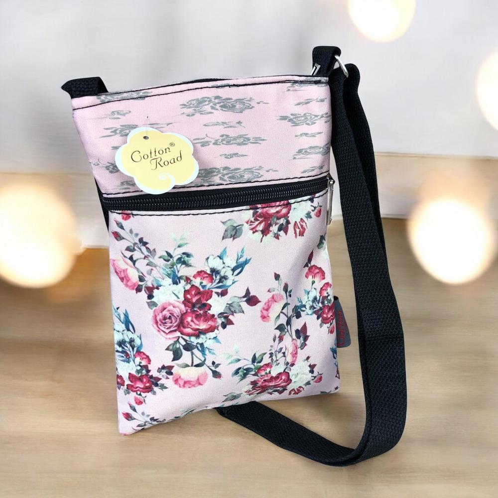 PINK FLORAL Cotton Road Mini Canvas Sling Bag