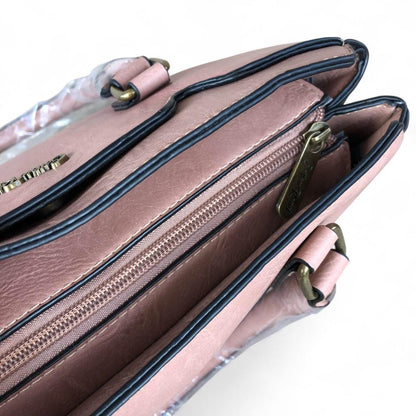 PINK FLORAL PU Leather Cotton Road Handbag