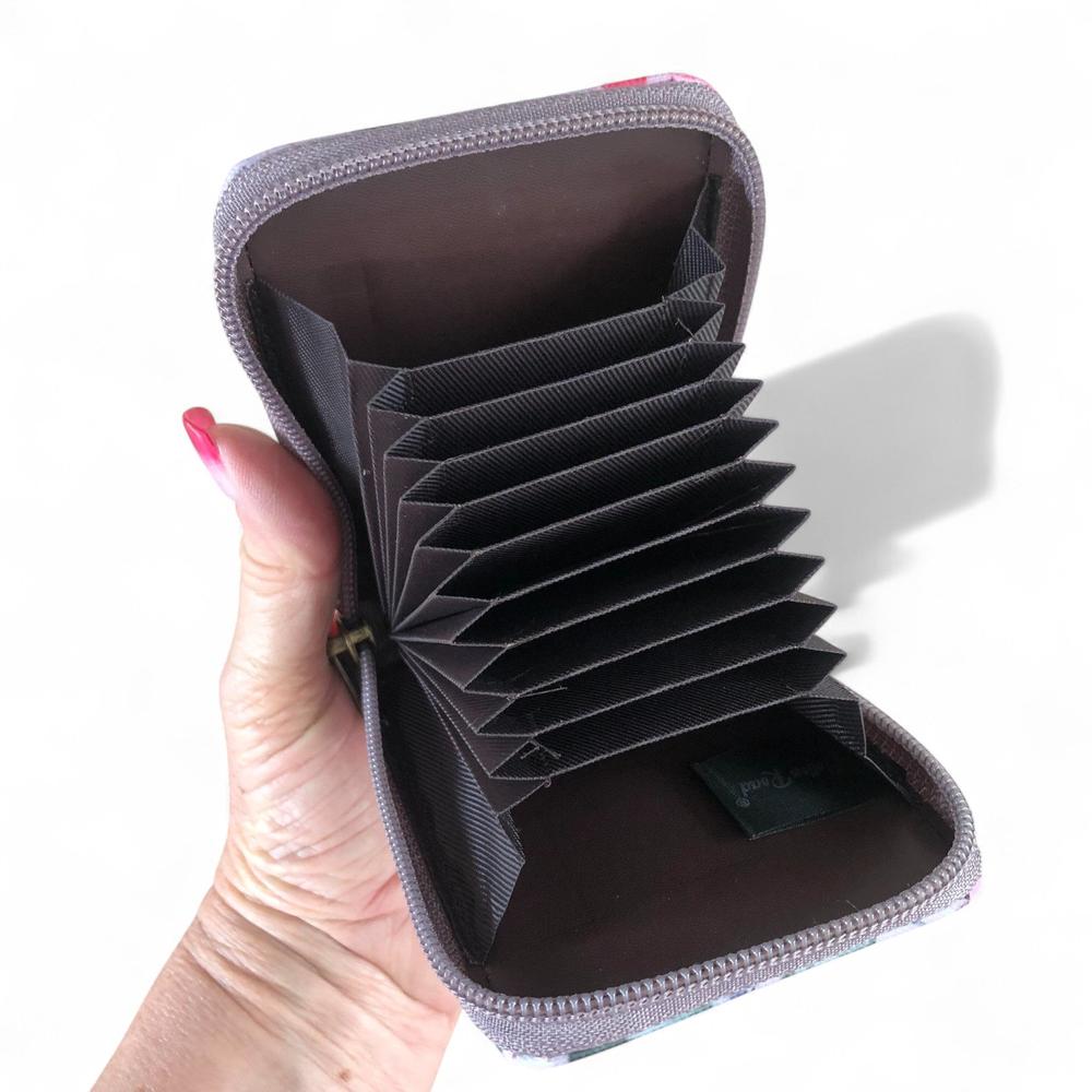 PINK FLORAL PVC Cotton Road Card Holder