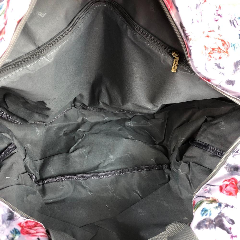 PINK FLORAL PVC Foldaway WEEKENDER Cotton Road Travel Bag