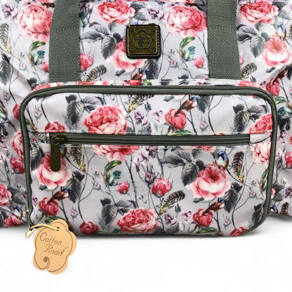PINK FLORAL PVC Foldaway WEEKENDER Cotton Road Travel Bag
