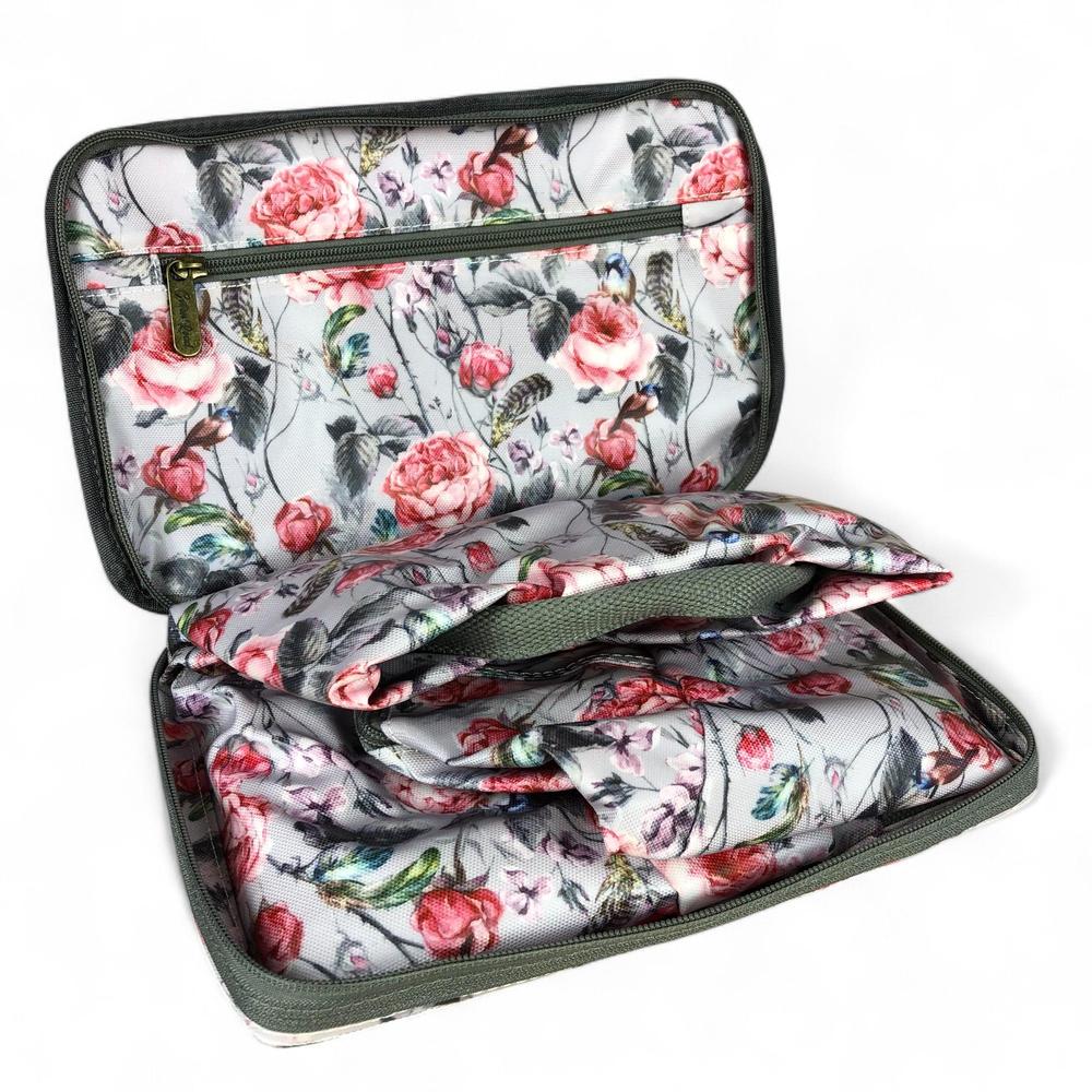PINK FLORAL PVC Foldaway WEEKENDER Cotton Road Travel Bag