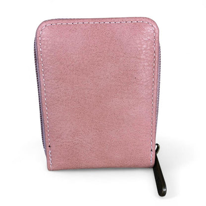 PINK PU LEATHER Cotton Road Card Holder with PROTEAS