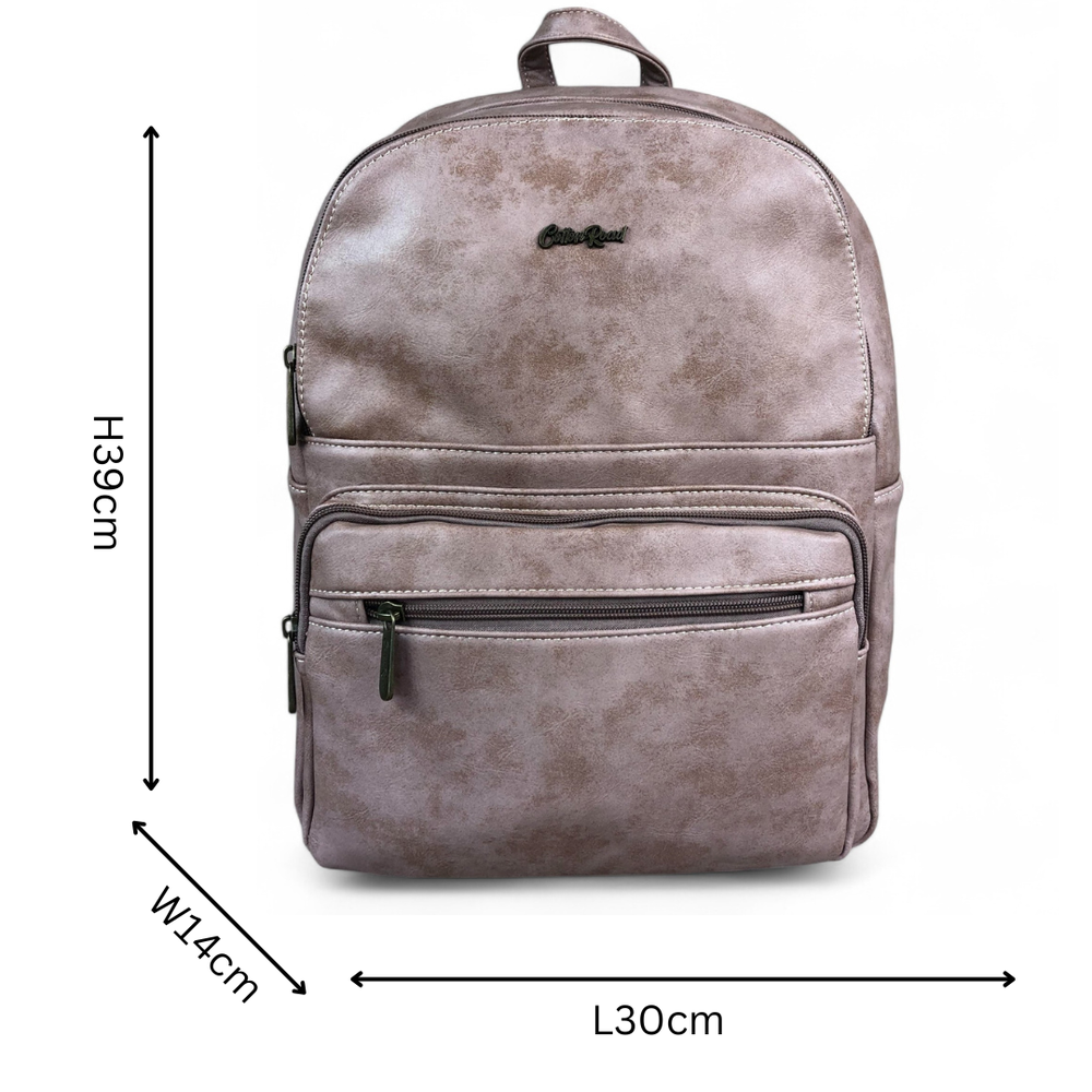 PINK PU Leather Cotton Road Backpack