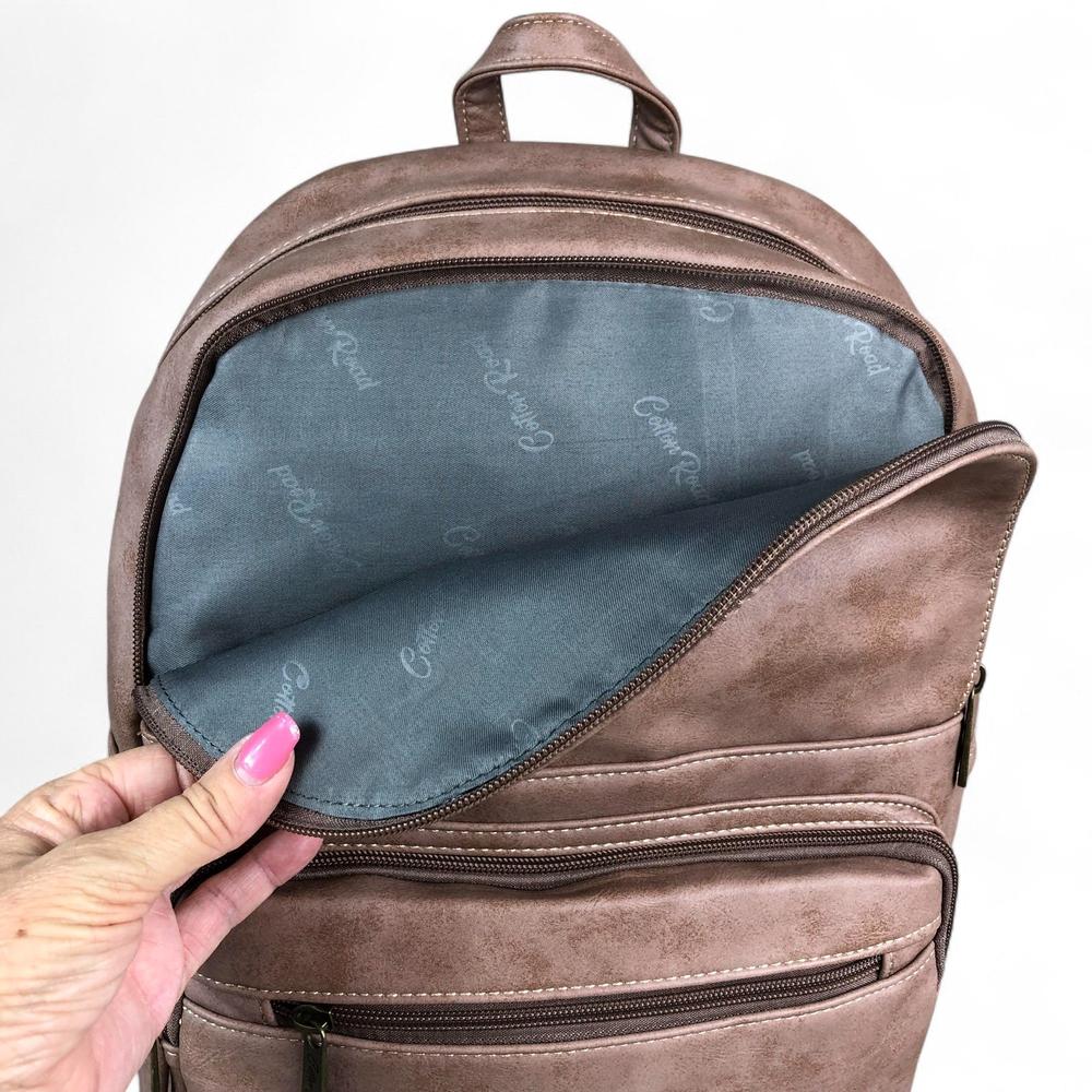 PINK PU Leather Cotton Road Backpack