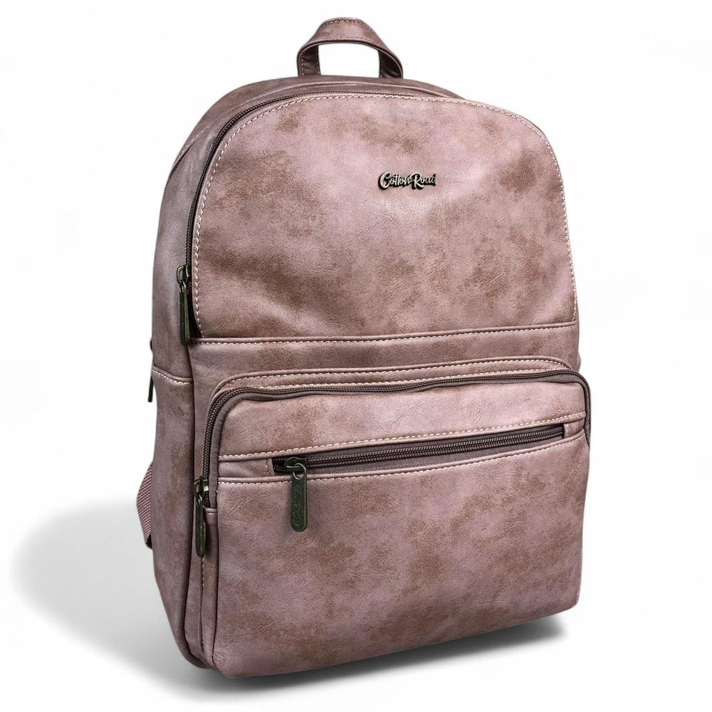 PINK PU Leather Cotton Road Backpack