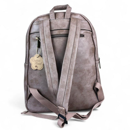 PINK PU Leather Cotton Road Backpack