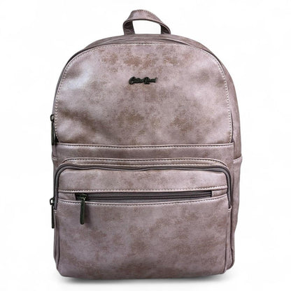 PINK PU Leather Cotton Road Backpack