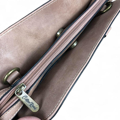 PINK PU Leather Cotton Road Handbag with STUDDS