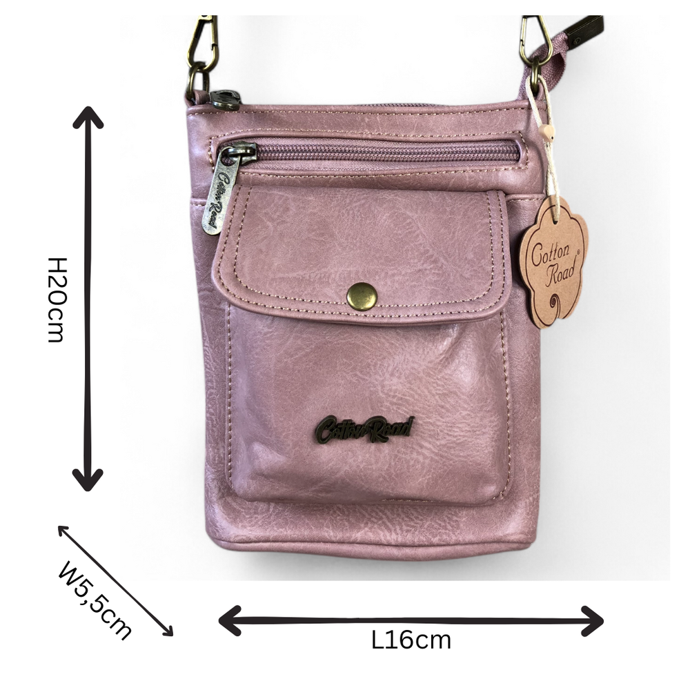 PINK PU Leather Cotton Road Mini Sling Bag