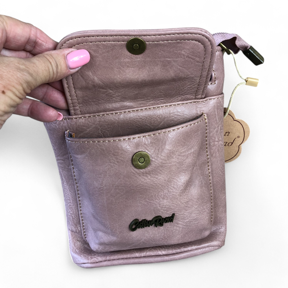 PINK PU Leather Cotton Road Mini Sling Bag