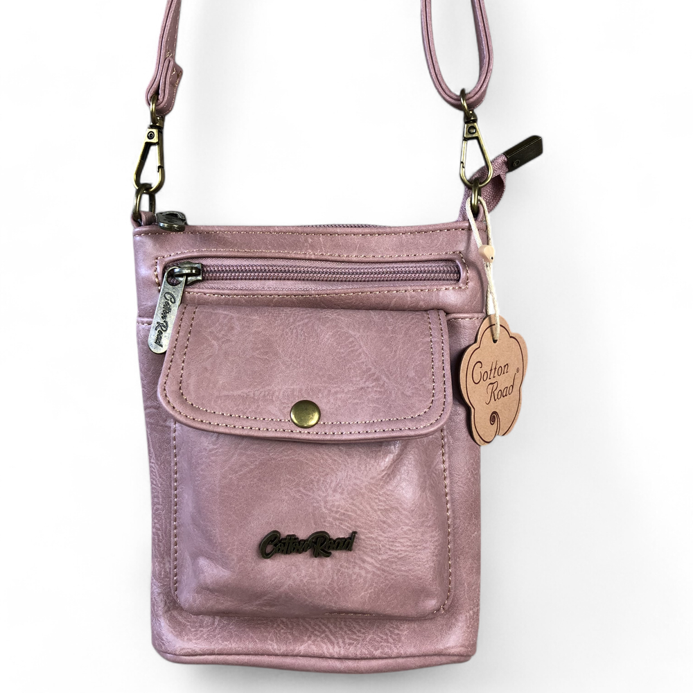 PINK PU Leather Cotton Road Mini Sling Bag