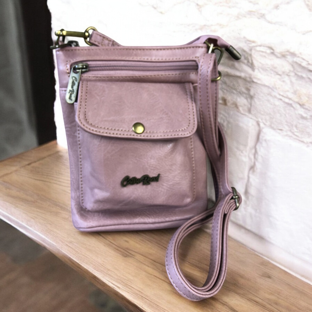 PINK PU Leather Cotton Road Mini Sling Bag