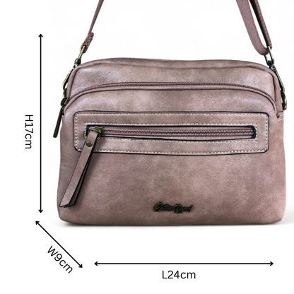 PINK PU Leather Cotton Road Sling Bag