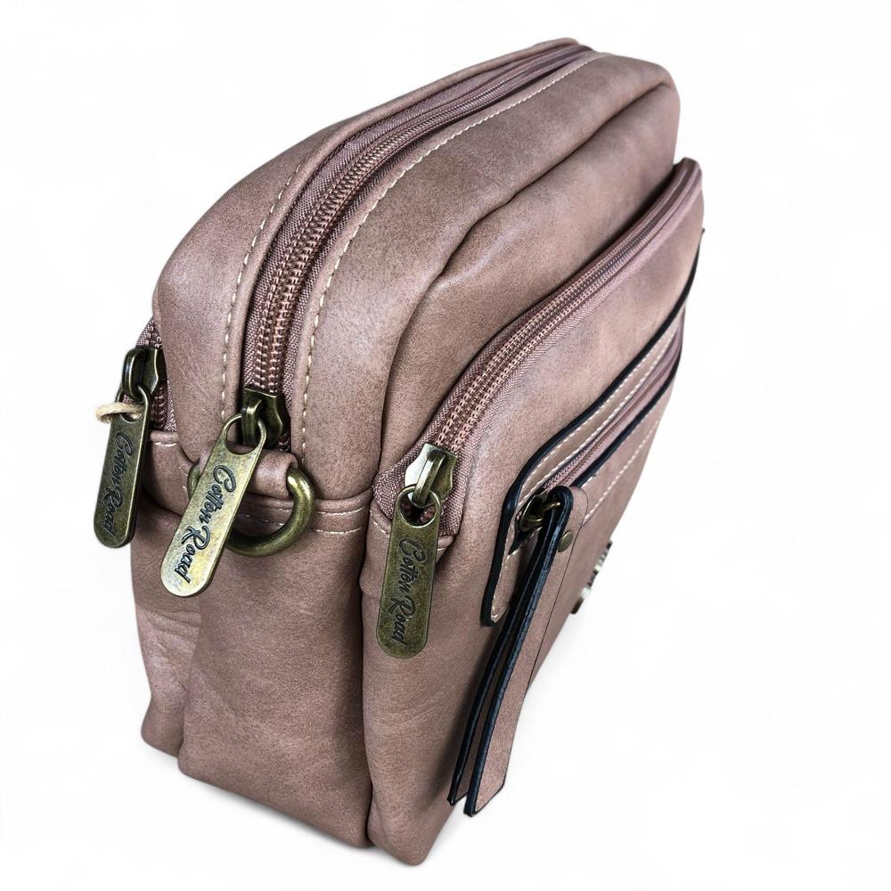 PINK PU Leather Cotton Road Sling Bag
