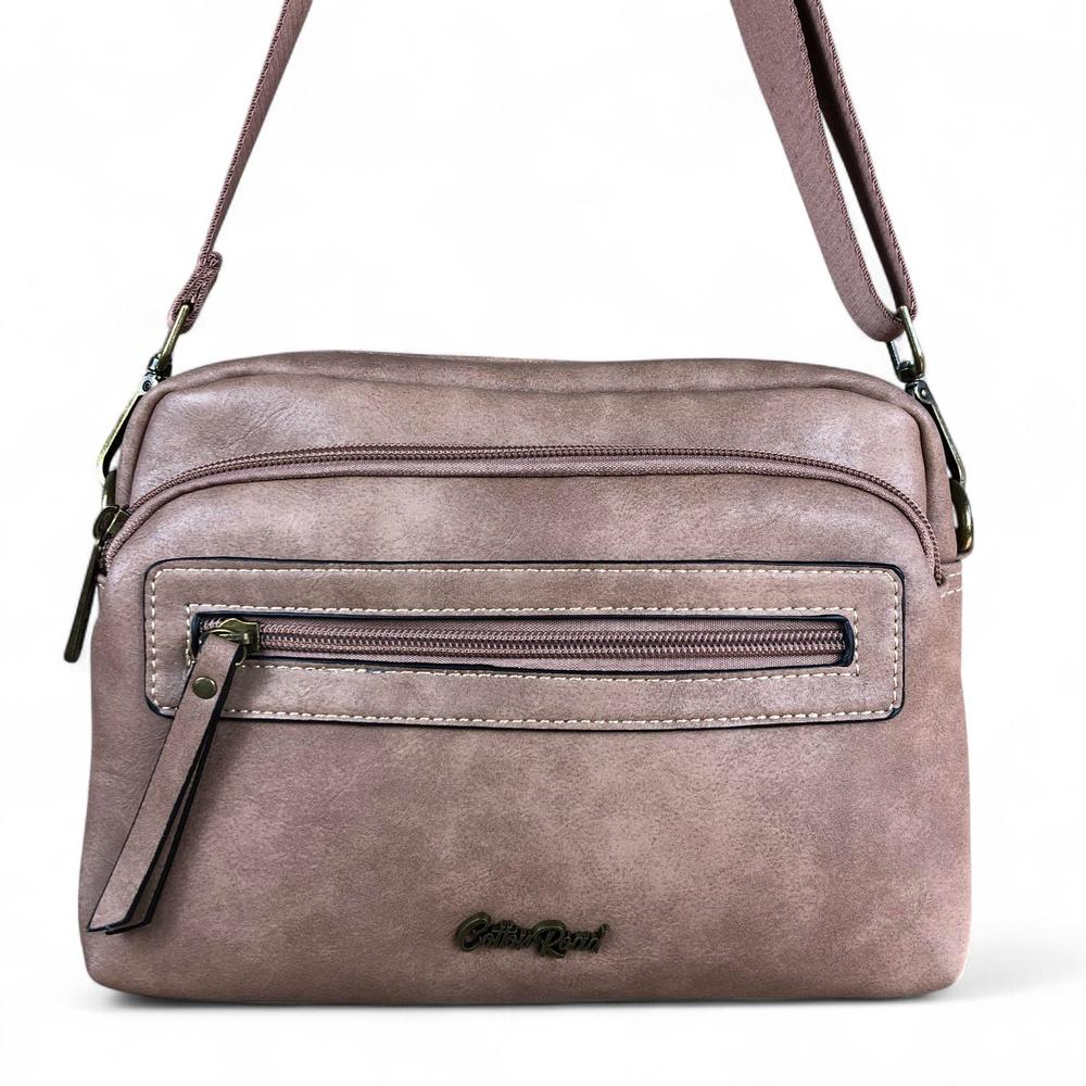 PINK PU Leather Cotton Road Sling Bag