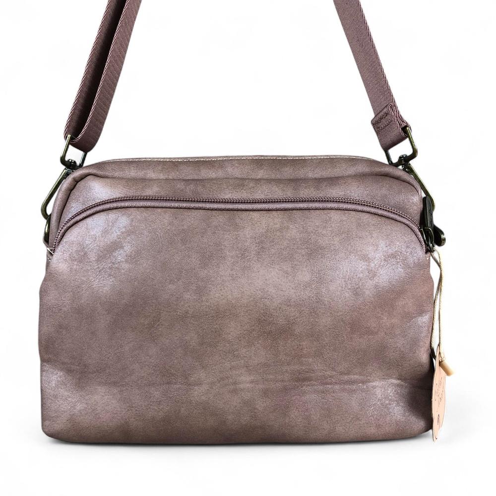 PINK PU Leather Cotton Road Sling Bag