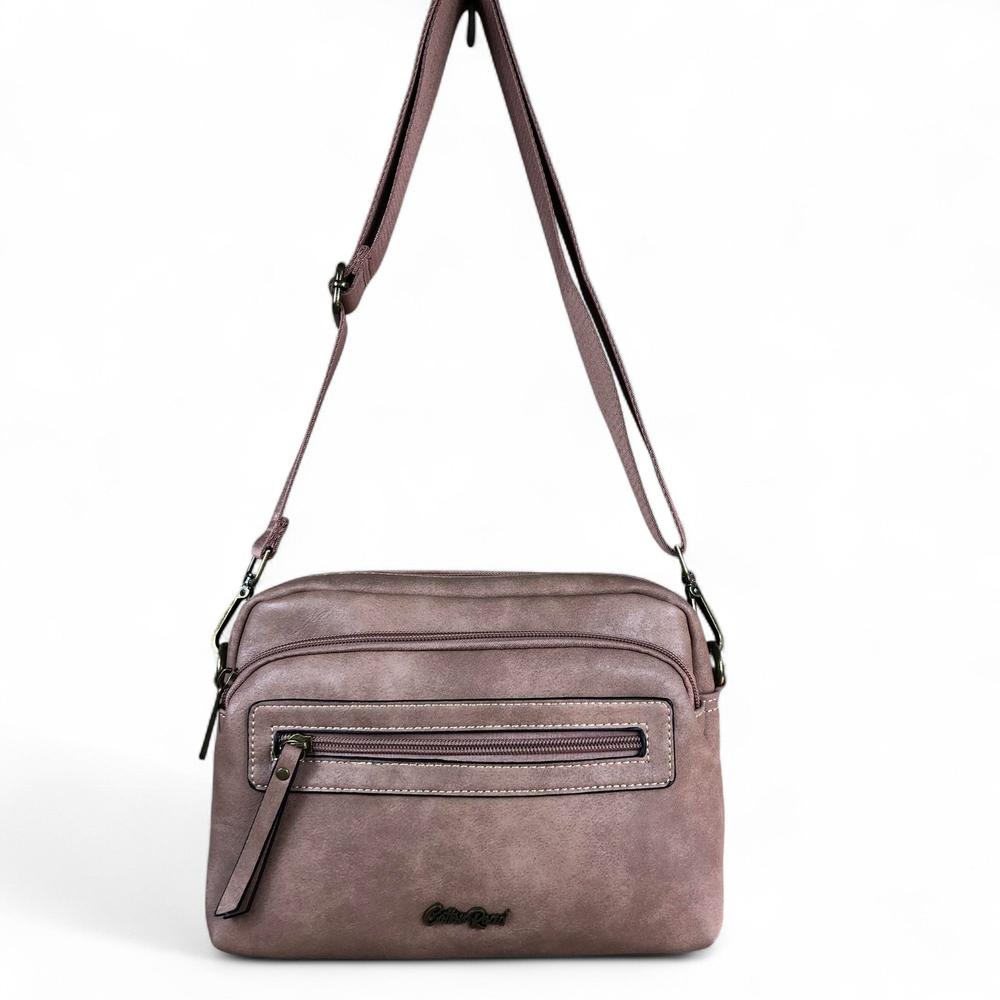 PINK PU Leather Cotton Road Sling Bag