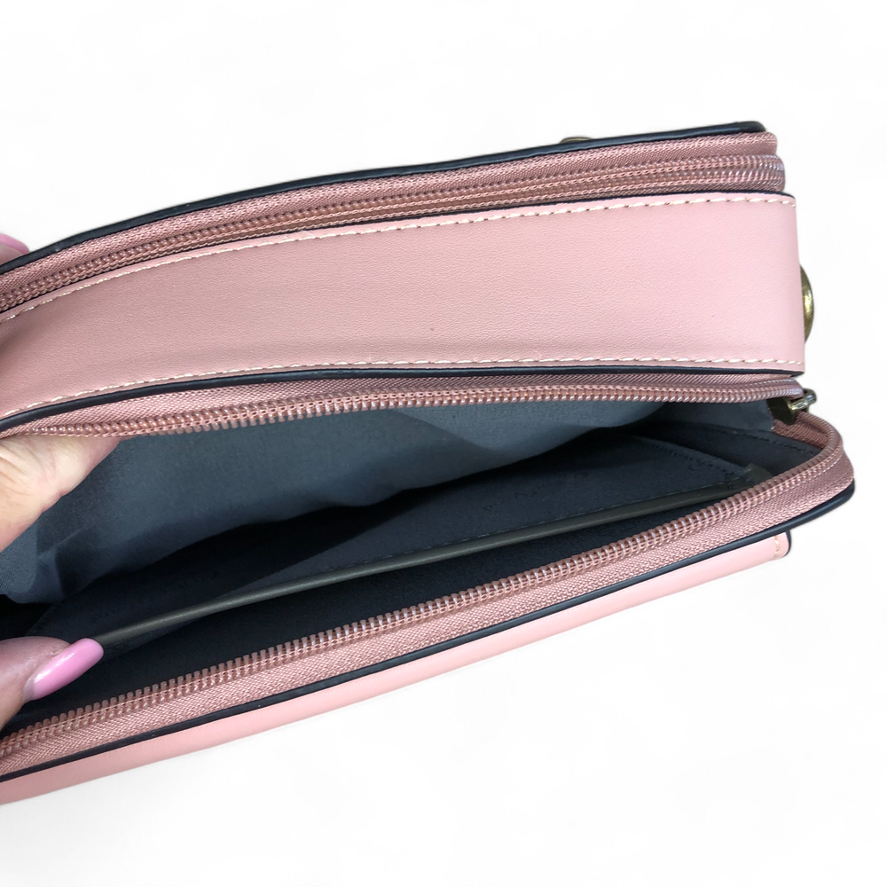 PINK PU Leather Cotton Road Sling Bag with BRANDED STRAP