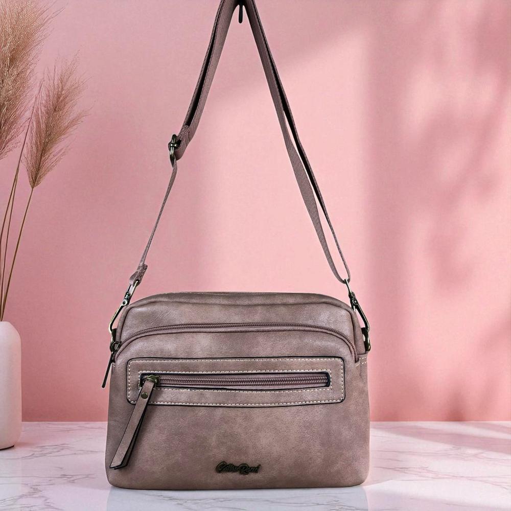 PINK PU Leather Cotton Road Sling Bag