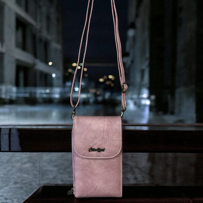 PINK PU Leather Mini Cotton Road Sling Bag