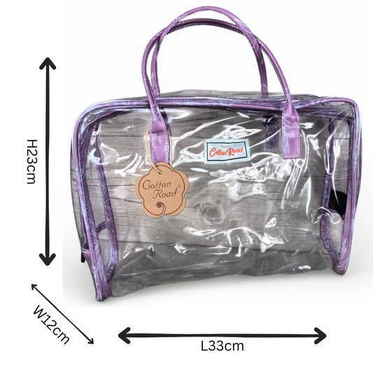 PINK PVC 4pce Cotton Road Vanity Toiletry Set with PROTEAS